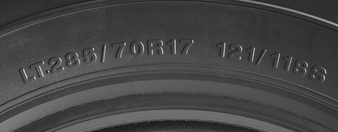 example light truck tire specefication in lt metric format