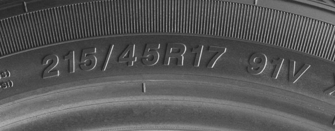 example passenger tire sizing in p metric or European Metric format