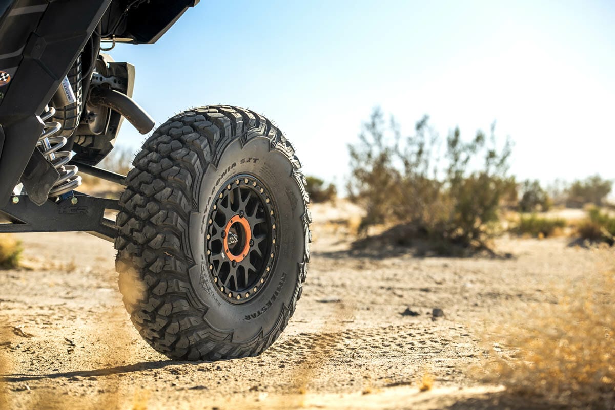 UTV in the desert on milestar patagonia sxs tires