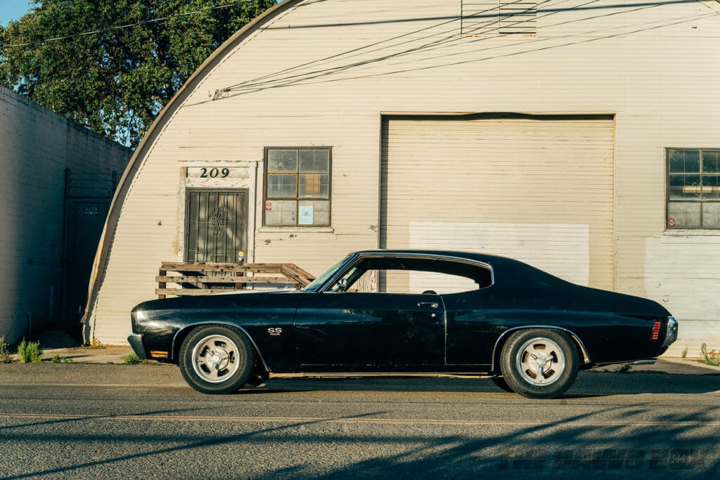 Black 1970 Chevy Chevelle on Milestar Tires