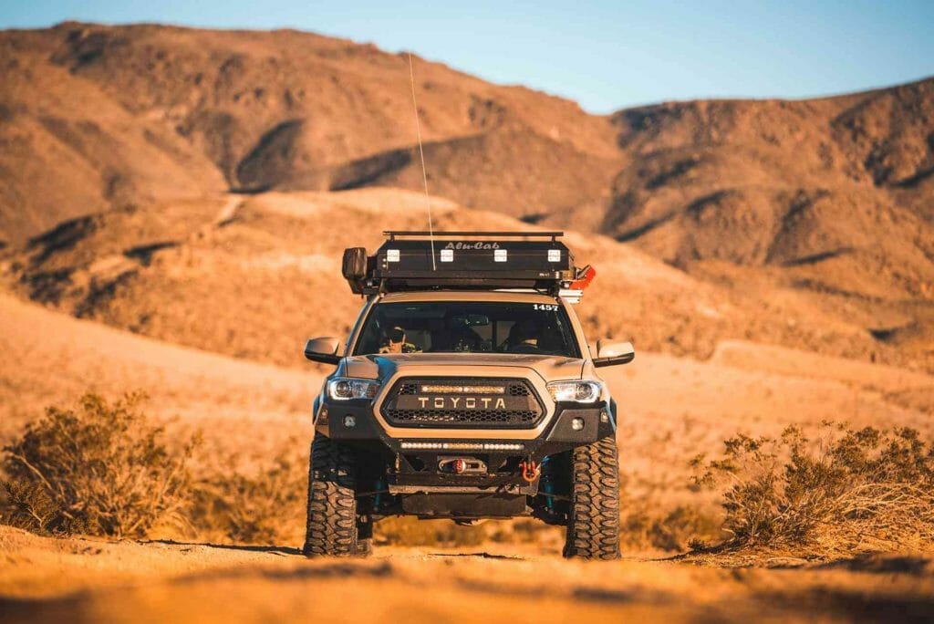 Toyota Tacoma overlanding rig with Milestar Patagonia MT tires