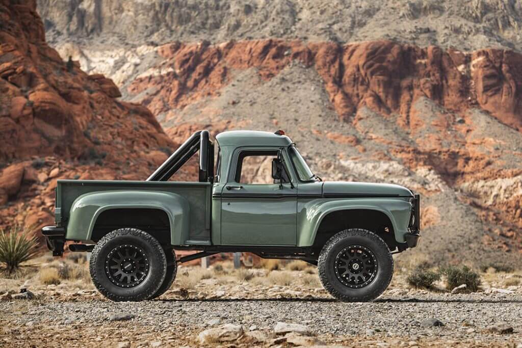 profile shot of ford f250 on milestar tires