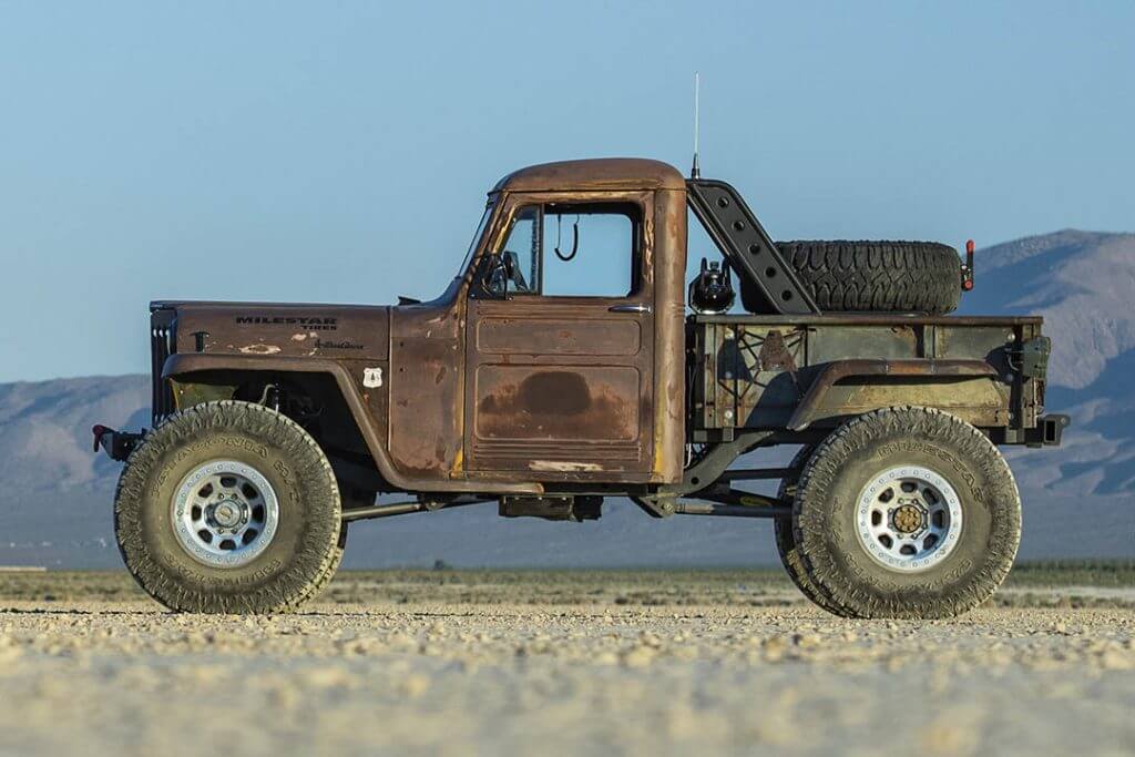 Dark brown '56 Willys truck