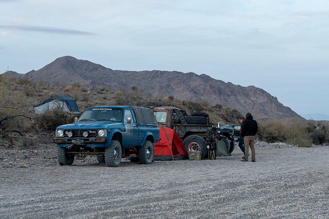 campsite on overlanding trip