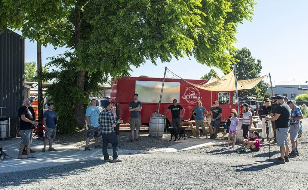 The XPDN 4 crew meet up at Spoken Moto cafe in Oregon